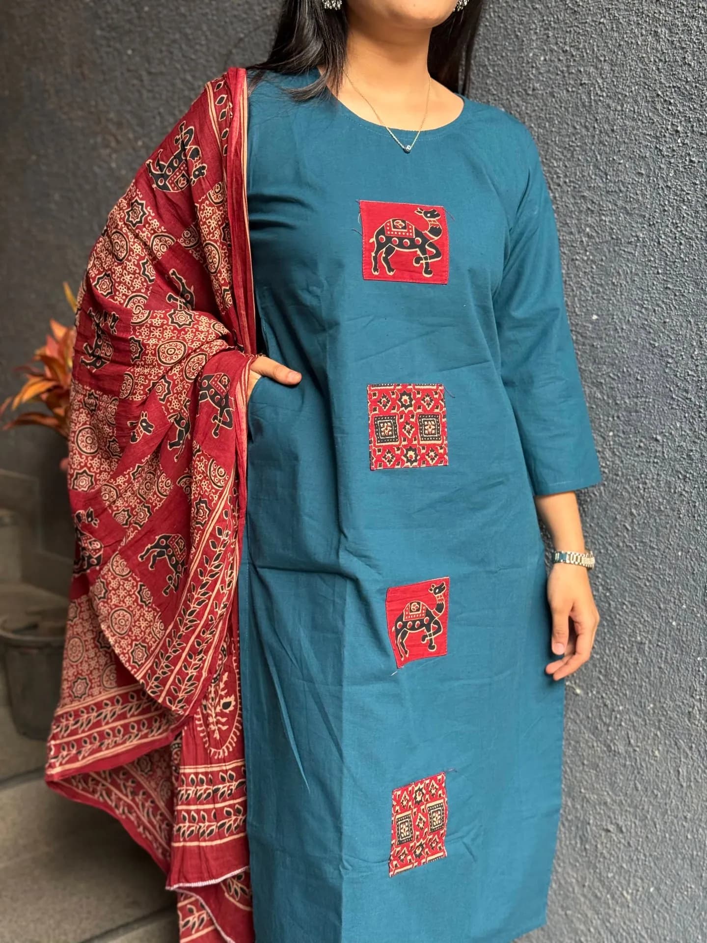Royal Ajrakh Suit Set