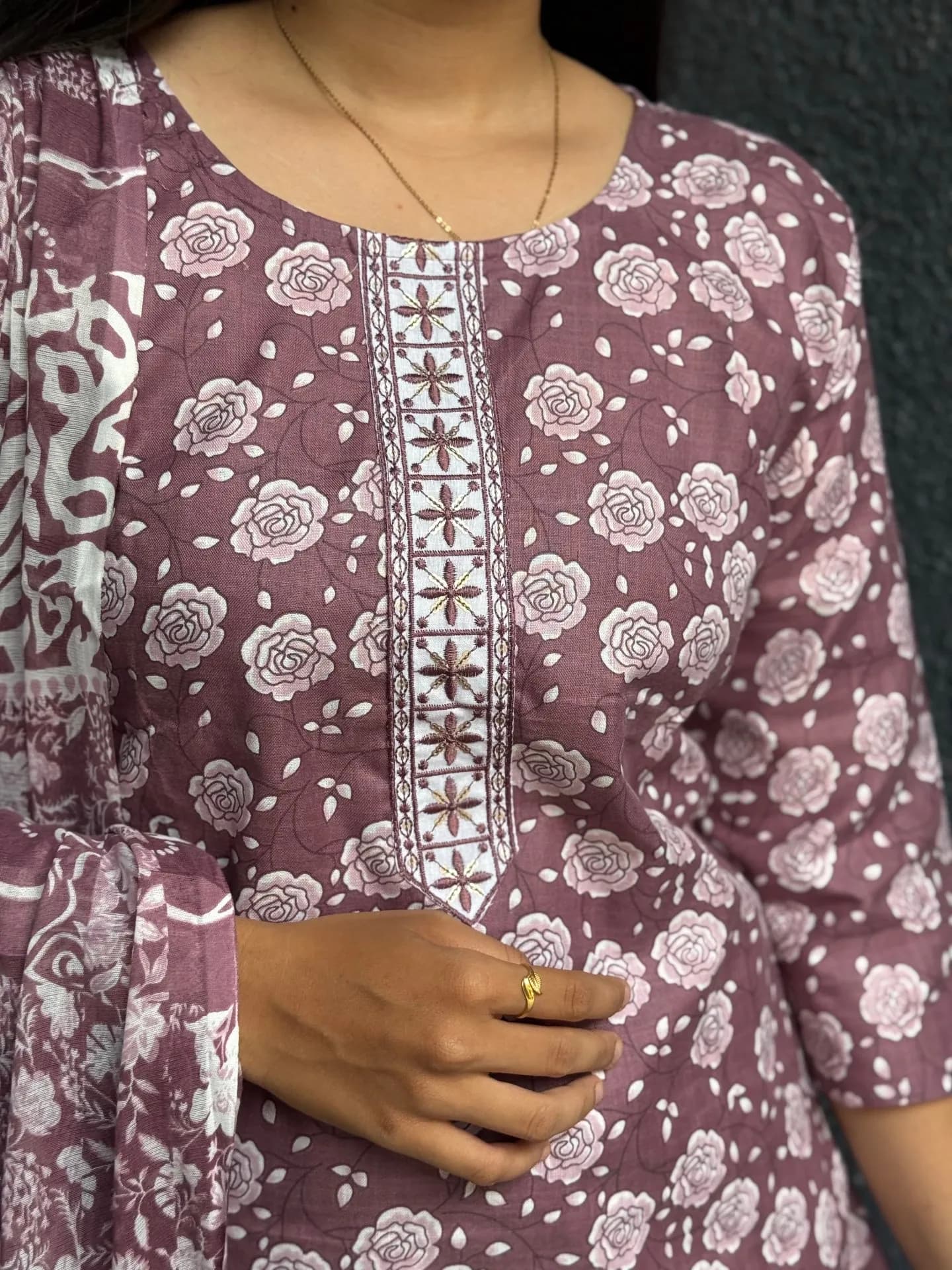 Dusty Rose Garden Cotton Suit Set