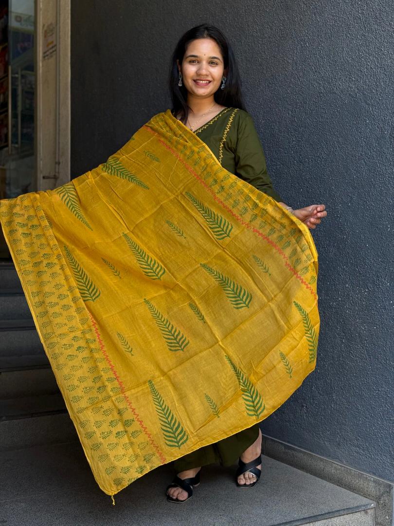 Olive Sun Dabu Cotton Suit Set