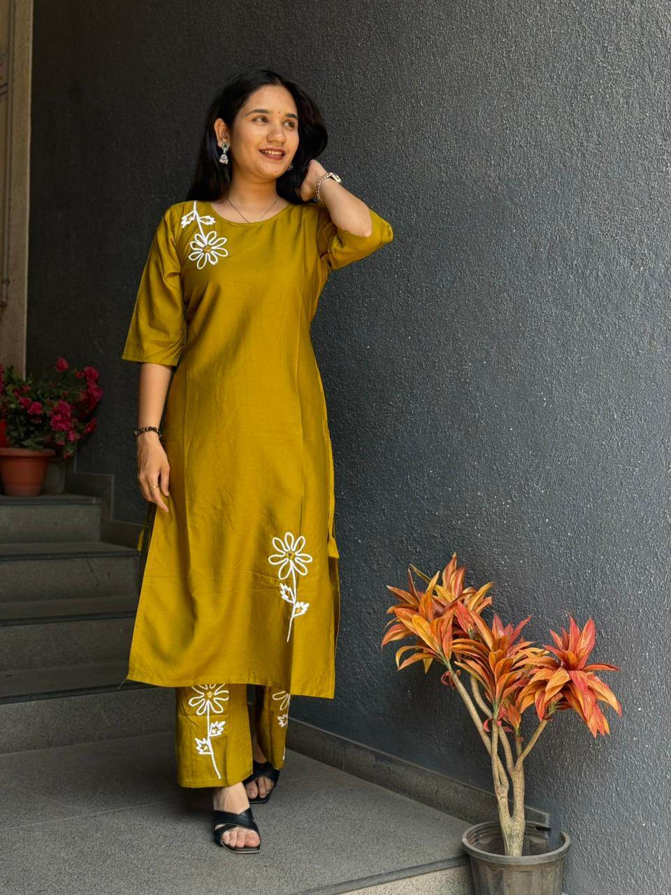 Premium Luxury Mustard Cord Set