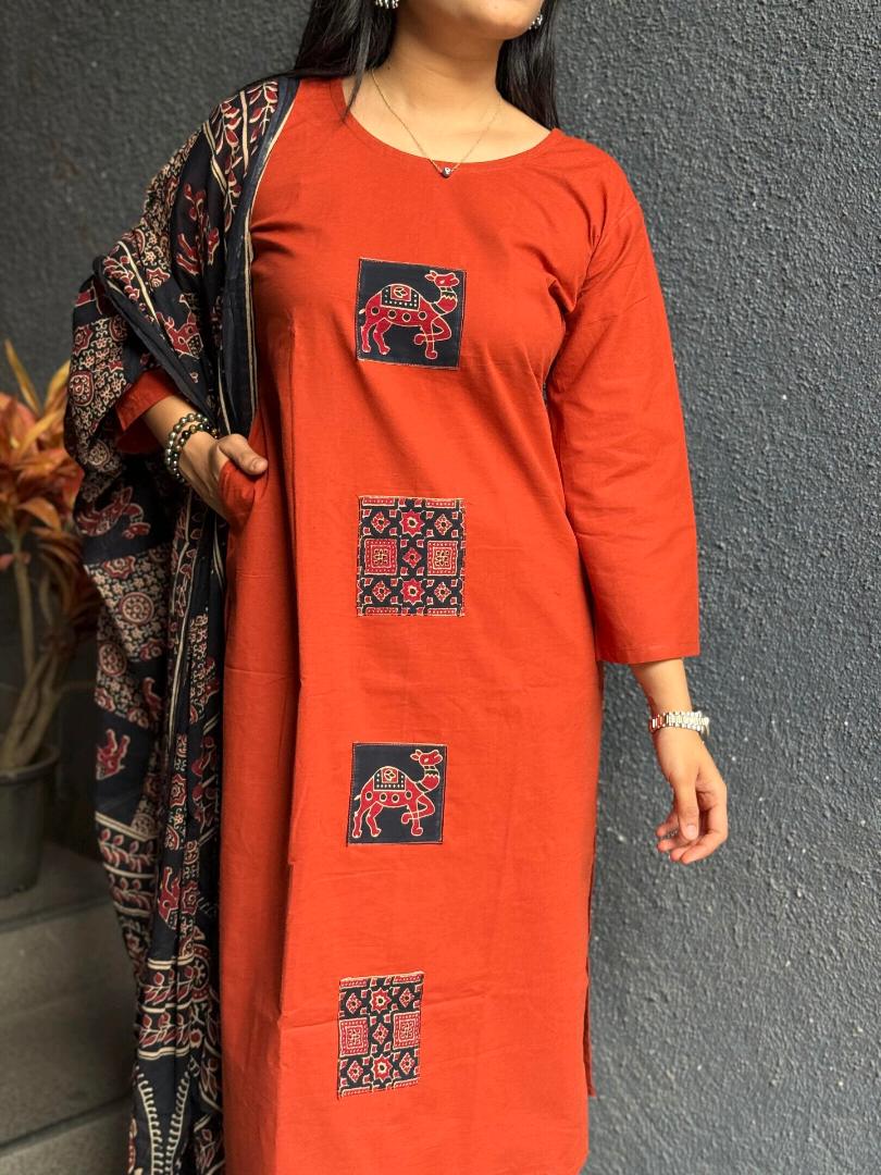 Royal Ajrakh Suit Set