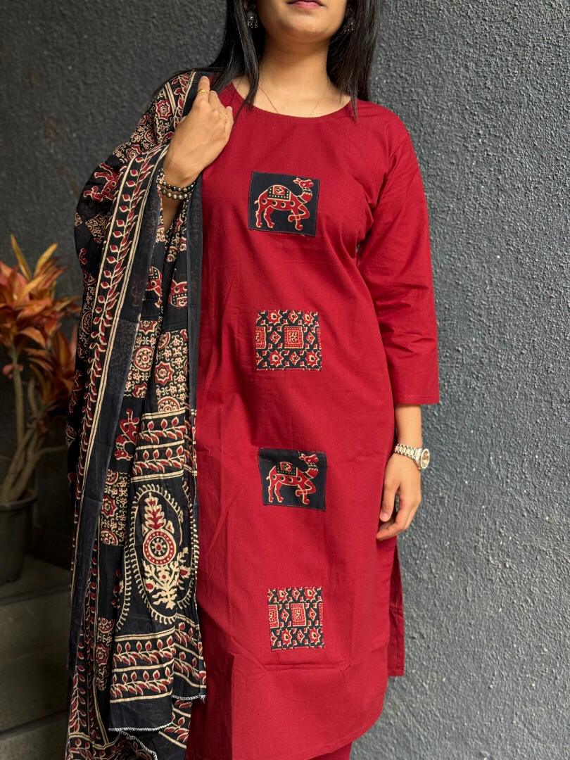 Royal Ajrakh Suit Set